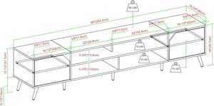 <span class=keywords><strong>Nora</strong></span> moderno supporto TV Minimal Open-Shelf per TV fino a 90 pollici, 80 pollici, noce scuro - Product Image 2