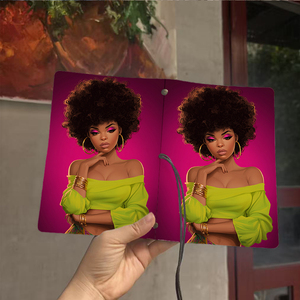 Stile retrò bellissimo taccuino A6 grande come regalo Festival calligrafia nota che prende con la donna Afro Hair Hoop orecchini Br - Product Image 6