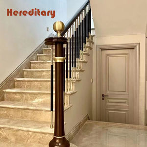 Barandilla Decorativa de Aluminio en Color Negro y Dorado, Diseño Moderno de Barandilla de Escalera de Aluminio para Hotel - Product Image 2