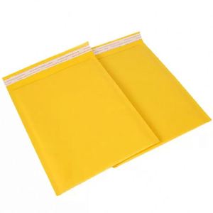 Enveloppe d'emballage en papier kraft jaune, sac à bulles, accessoire vestimentaire, sac auto-adhésif imperméable - Product Image 1