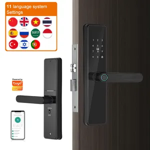 Kunci pintu 5050 Mortise dengan kata sandi sidik jari aplikasi Tuya Bluetooth WiFi Home Deadbolt kunci pintu pintar