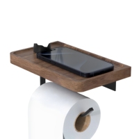 Umweltfreundliches Schwarznuss-Holz Stehendes Einlagiges Toilettenpapier-Aufbewahrungsregal mit Multifunktionsdesign