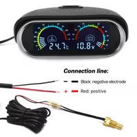 AD 2 in 1 LCD araç su sıcaklığı göstergesi su sıcaklık sensörü 10mm metre voltmetre gerilim dijital yatay 12v 24v aksesuarları