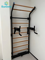 Barres de musculation robustes, structure en acier avec barreaux en bois, rack de squat, rack multifonctionnel pour entraînement de force à domicile