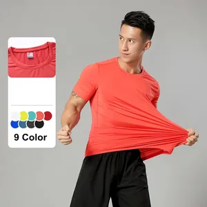 T-shirt à manches courtes pour hommes, modèle décontracté et respirant, séchage rapide, pour la gymnastique et l'entraînement, disponible en plusieurs couleurs