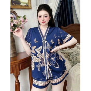 Pijamas Transpirables y Cómodos para Mujer, Estampados con Transferencia Térmica, 100% Seda Satén, Ropa de Dormir para Todo el Verano y Otoño - Product Image 2