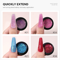 Gel de Construction Pailleté en Gros 50ml, Gel Dur Français Sans Chaleur, Gel Polish de Marque Propre, Gel d'Extension d'Ongles