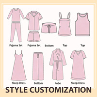 Pijamas de Algodón Cómodos para Mujer, Diseño Personalizado de Fábrica, Conjuntos de 2 Piezas, Pijamas de Bambú y Viscosa para Mujer