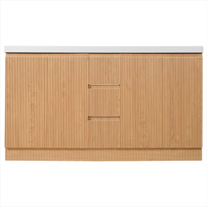 Meuble-lavabo autoportant moderne en chêne à double vasque, poignées encastrées sans levier, étagères intérieures réglables, miroir intelligent, durable pour <span class=keywords><strong>salle</strong></span> <span class=keywords><strong>de</strong></span> <span class=keywords><strong>bain</strong></span> - Product Image 4