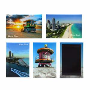 Vente chaude Souvenirs de plage Aimant de réfrigérateur/Porte-clés/Plaque d'immatriculation Aimant de réfrigérateur Miami personnalisé - Product Image 2