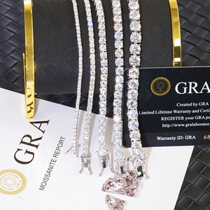 หยูอิง เจ็มส์ สร้อยเทนนิสเงินแท้ 925 ชุบทอง 18K พร้อมใบรับรอง GRA ประดับเพชรโมอิสซาไนต์ เกรด D/VVS สำหรับเครื่องประดับฮิปฮอป - Product Image 3