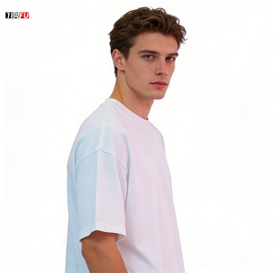 T-shirt Oversize in Cotone Vuoto con Stampa Serigrafica, Vestibilità Boxy Corta e Ampia, Pesante, Eco-Friendly e ad Asciugatura Rapida da Uomo - Product Image 3