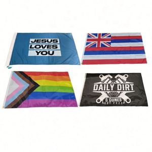 Banderas Personalizadas de 3x5 pies, Cualquier Tamaño, Diseño a Todo Color, Tela 100% Poliéster, Banderas de Una Cara o Doble Cara con Impresión de Logotipo - Product Image 2