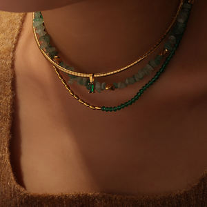 قلادة قلادة نسائية مطلية بالذهب عيار 18 قيراط قلادة برقبة ضيقة قلادة برقبة باغيت - Product Image 4