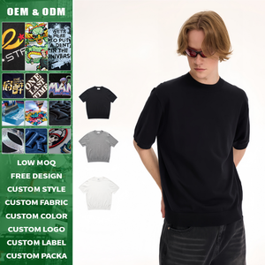 Classic Fit Mock Neck Short Sleeve Tee Solid Soft Knit Cotton Like <b>Tshirt</b> for Men Spring Summer - Product Image 2