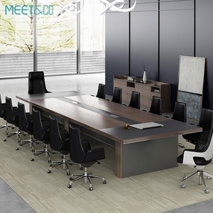 Modern Luxury Executive Office Conference Table Intelligent Charging Plug Wood Furniture for School Hotel Hospital Meeting <b>Desk</b> - Product Image 2