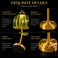 Lampe de table en cristal ambré, tactile, à intensité variable, rechargeable par USB, sans fil, lumière LED de nuit pour mariage, chevet, restaurant, hôtel