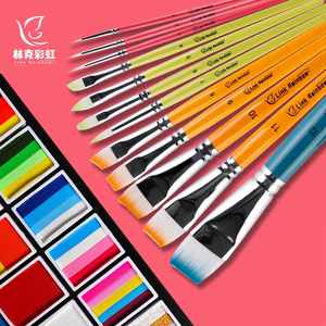 Pinceau à pétales croisés en poils synthétiques dégradé arc-en-ciel pour expressions créatives, fournitures de maquillage pour enfants, couleurs personnalisées - Product Image 1