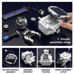 DIYアセンブル6 in1スペースフリートインテリジェントロボット学習玩具充電式サイエンスキット子供用ソーラーロボット - Product Image 6