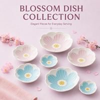 Ensemble d'assiettes à dîner en porcelaine de 8 pouces, motif floral élégant peint à la main, vaisselle écologique pour servir des salades, des desserts et des apéritifs