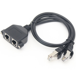 Cable de red Cat6 personalizado por el proveedor, macho a doble hembra RJ45 para montaje en panel - Product Image 4
