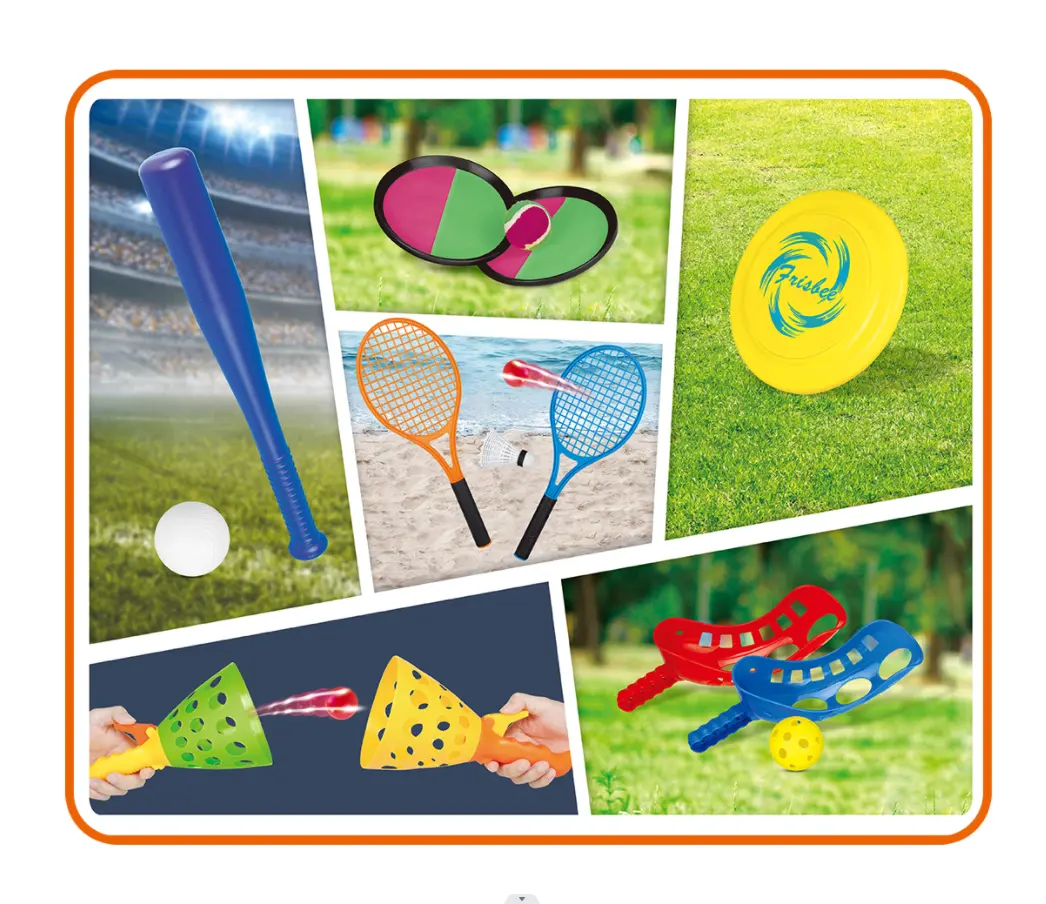 Set pakaian bola 6 dalam 1, mainan permainan Badminton tenis, lempar dan Tangkap dalam ruangan luar ruangan, untuk interaksi orang tua dan anak