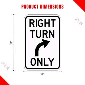 لافتات اتجاه الطرق القياسية - دوران مستقيم/يمين/يسار فقط، لافتات مرورية من الألومنيوم للطرق السريعة، لافتات مرورية عاكسة - Product Image 2