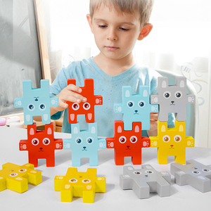 Tabla de Equilibrio de Madera con Diseño de Conejo de Dibujos Animados 2025, Juguete Educativo Montessori de Apilamiento y Clasificación para Niños y Niñas de <span class=keywords><strong>2</strong></span> a 4 Años - Product Image 4