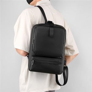 Men's Fashion Waterproof Summer <b>Backpack</b> with Zipper Closure Polyester Lining USB Charger Port for Laptop and Outdoor Use - Product Image 2