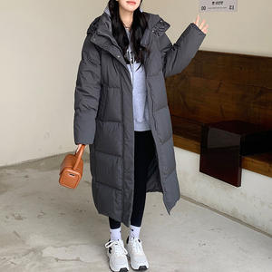 Abrigo de plumón para mujer, largo hasta medio muslo, 110 cm, chaqueta de invierno con plumón de pato - Product Image 6