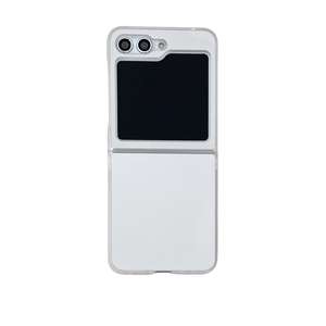 Funda Minimalista de Color Liso para <span class=keywords><strong>Samsung</strong></span> Z Flip3 4 Moto <span class=keywords><strong>Razr</strong></span> 50, Carcasa Rígida de PC, Protección de Lente Anti-Caídas y Anti-Amarilleo, Cubierta Transparente - Product Image 1