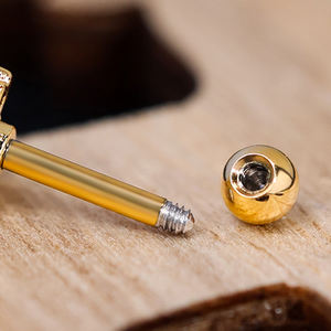 POENNIS मूल सर्जिकल इस्पात Trague महिलाओं के कान संवर्धन ब्लू डायमंड फूल क्राउन स्टड कान की बाली उपास्थि भेदी गहने सेट - Product Image 4