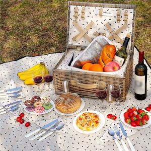 Cestas De Picnic Al Por Mayor Pared Cesta Mimbre Aislante Para Regalo Con Vino Boda Lonchera Corazon Rosa 6 Personas - Product Image 5