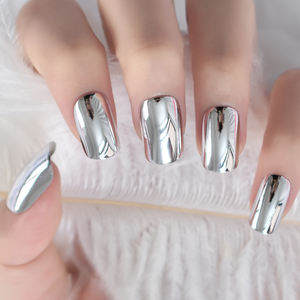 <span class=keywords><strong>Faux</strong></span> <span class=keywords><strong>ongles</strong></span> miroir violet clair, taille moyenne, à recouvrir entièrement, pour filles, accessoires de manucure tendance, faciles à poser soi-même N25 - Product Image 6