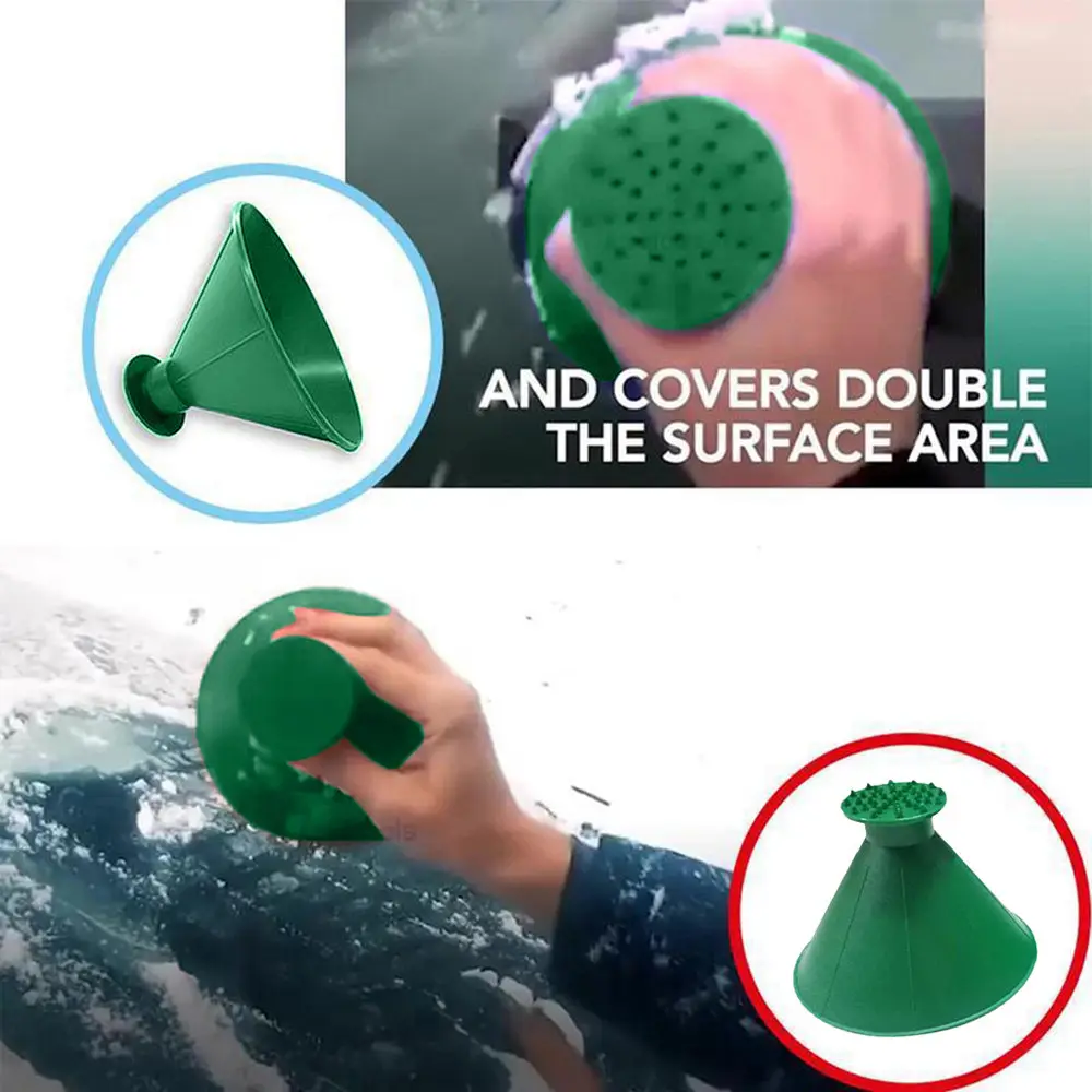 New Car Ice Scraper Cone Shaped Car Windshield Snow Removal Shovel Window Cleaning Tool to Clean The Ice and Snow on The Car