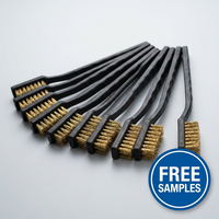 Brosses de nettoyage de qualité industrielle, ensemble de brosses en fil de laiton à double extrémité, poignée en caoutchouc, pour le nettoyage détaillé des pièces métalliques, 17 cm