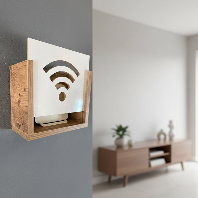 High Quality Wall Organizer Wooden Decorative Wifi Box