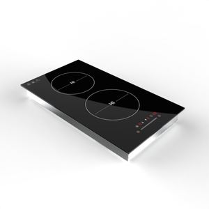 Table de cuisson à induction double de haute qualité 3500W, plaque de cuisson <span class=keywords><strong>électrique</strong></span> <span class=keywords><strong>Domino</strong></span> 2 zones, surface en verre, commande tactile, multifonction, encastrable - Product Image 1