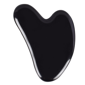 Cuerpo negro obsidiana Gua Sha raspado tablero de masaje herramienta de forma de onda de cuerpo <span class=keywords><strong>sano</strong></span> - Product Image 2