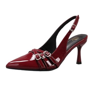 <span class=keywords><strong>Sandali</strong></span> da Donna con <span class=keywords><strong>Tacco</strong></span> Alto, Decorazione con Fibbia Metallica, <span class=keywords><strong>Bordeaux</strong></span>, Sexy, Punta Affusolata, <span class=keywords><strong>Tacco</strong></span> a Spillo, Moda Estiva, per Feste, Slingback - Product Image 5