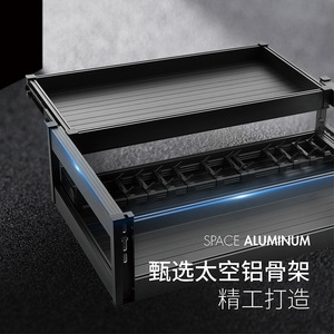 Kitchen Cabinet Pull-Out Basket Aluminum Drawer Style <b>Storage</b> <b>Shelf</b> Multi Function Minimalist Design - Product Image 1