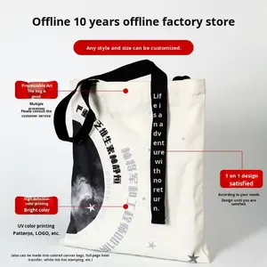 Bolsa de Promoción Publicitaria de <span class=keywords><strong>Lona</strong></span> y Algodón con Logotipo Personalizado, Impresa por Transferencia de Calor, de un Solo Hombro y Portátil - Product Image 2