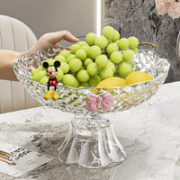 Luxe saladekom met diamantpatroon, droge fruit schaal, hoge voet, horeca, plastic, onbreekbaar, professionele kwaliteit, restaurant, hotel