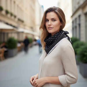 Pañuelo Cuadrado Pequeño 70x70Cm 38G con Puntos para Mujer, Accesorio de Moda - Product Image 1