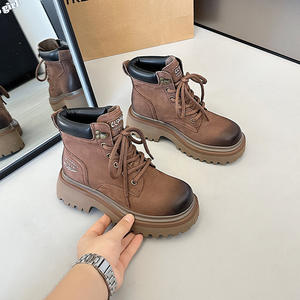 Bottes de moto unisexes pour l'automne et l'hiver, à lacets, à tige haute, antidérapantes, pour le travail en extérieur - Product Image 2