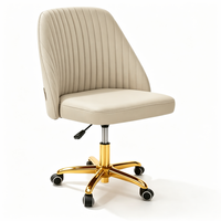 Chaise de bureau contemporaine Sweetcrispy sans accoudoirs, en tissu, avec base chromée, pivotante et réglable, pour la maison et les petits espaces