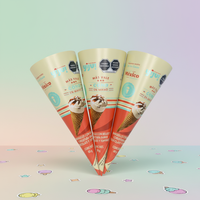 Gobelets à crème glacée jetables personnalisés de qualité alimentaire, manchons en papier pour cônes, supports d'emballage