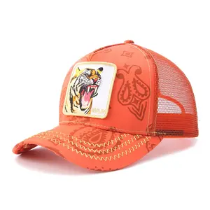 Bsci Fabriek Blanco Gorras Dier Sport Baseballpet Custom Cartoon Logo Borduurwerk Patch Mesh Trucker Hoed