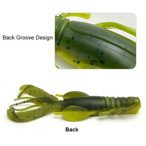 Grande crevette souple bicolore avec tentacules 10cm/10g, en PVC haute élasticité, avec rainure dorsale et paillettes intégrées, leurre réfléchissant - Product Image 5