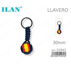 Portachiavi Iln Blu Navy 30mm con Design Bandiera Spagnola - Product Image 1